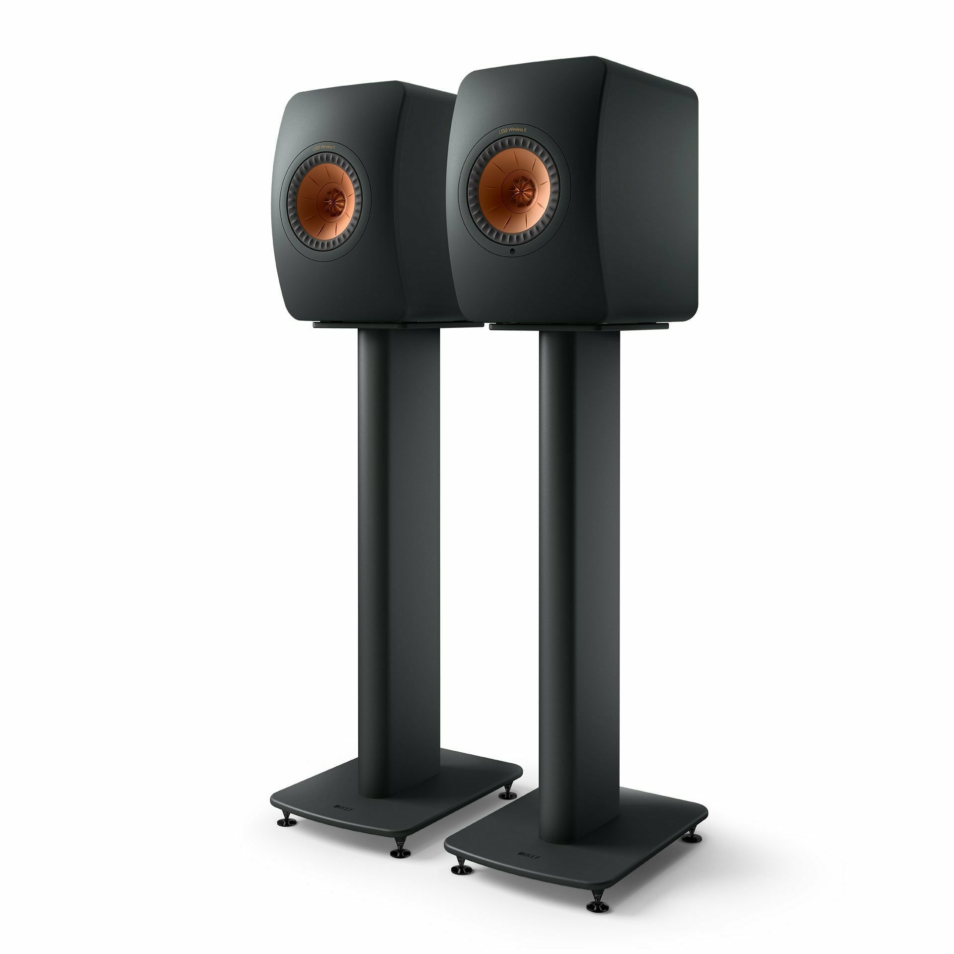 Kef LS50 Wireless II Active Speakers + S2 Floor Stands Bundle