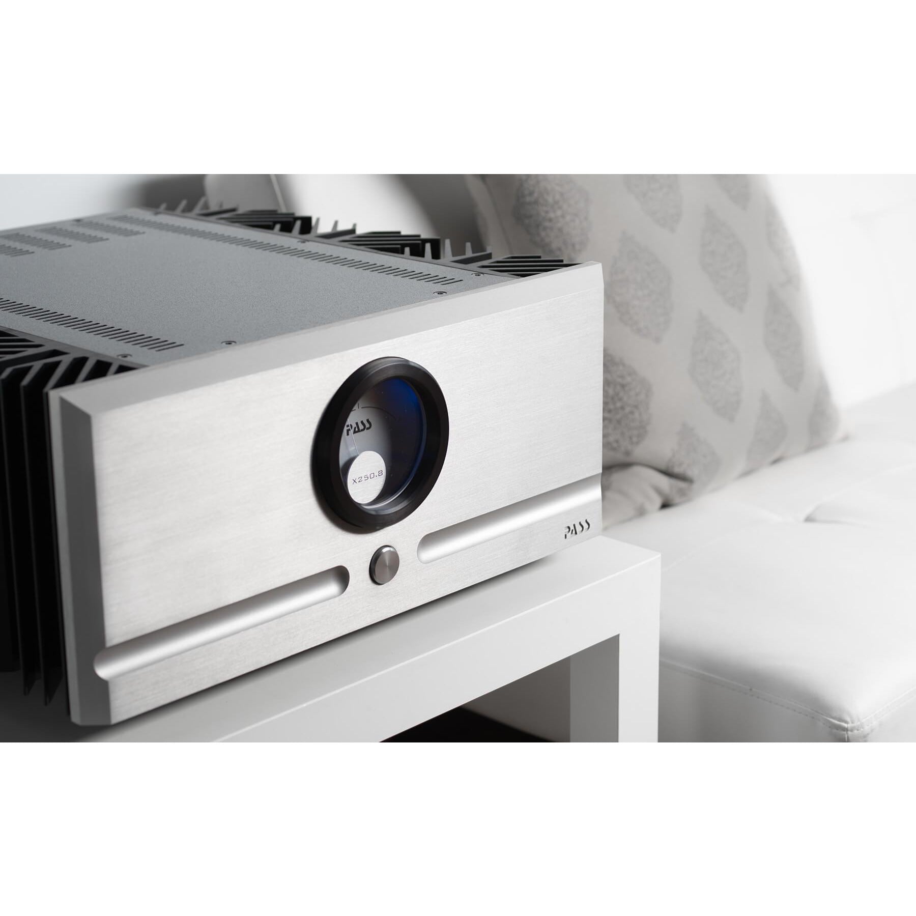 Silver Pass Labs X250.8 Amplifier on Stool