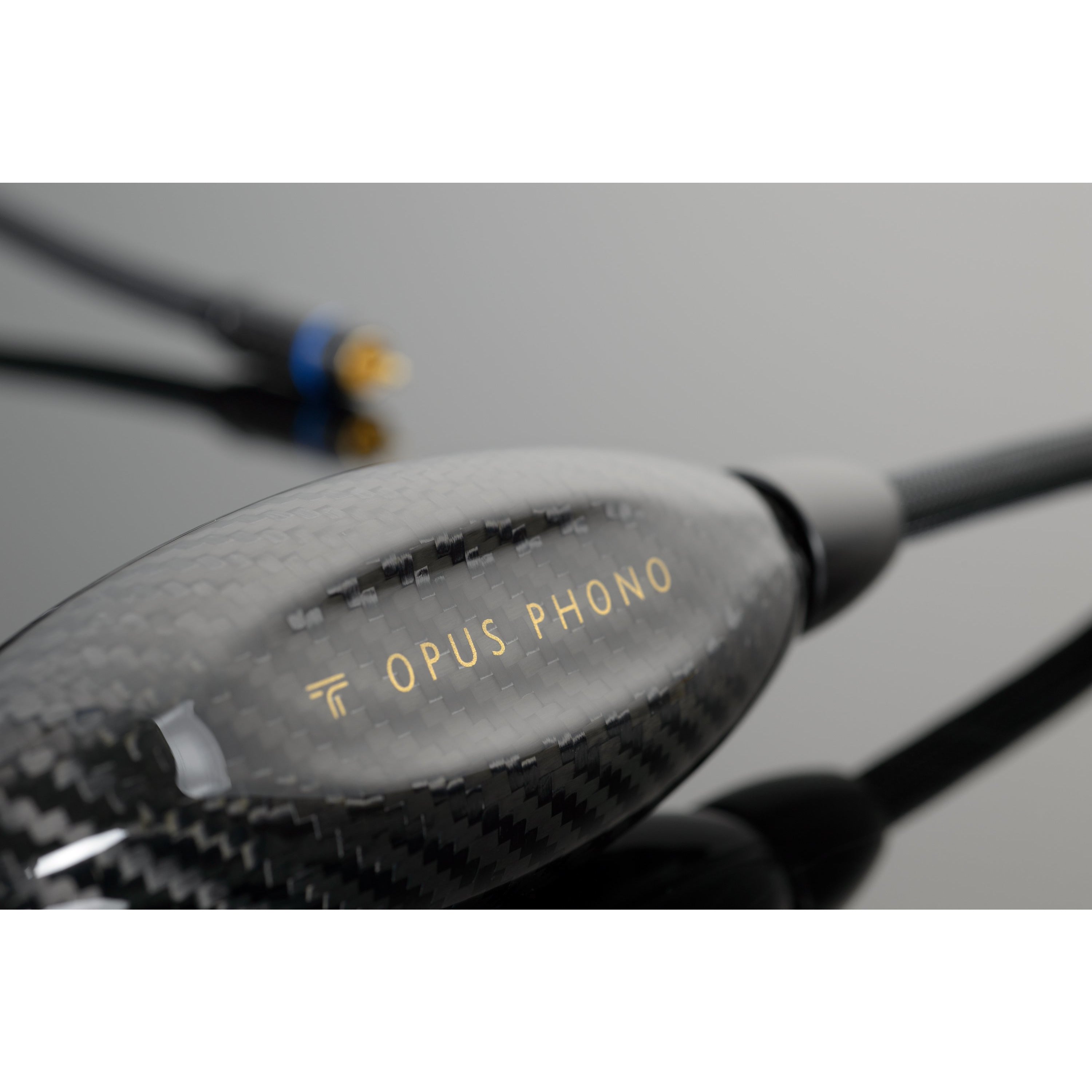 Transparent Opus Phono Interconnect Closeup Logo